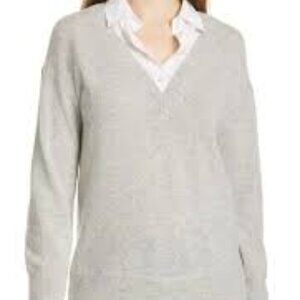 Veronica Beard Brami Mixed Media Layered Look‎ silk & Cashmere Sweater